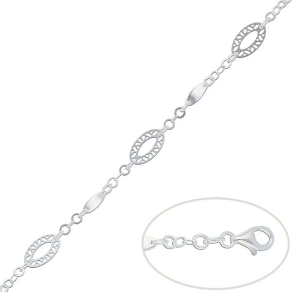 Pulsera plata 925mm ovalo