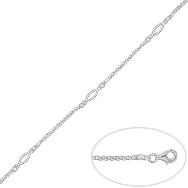 Pulsera plata 925mm oval