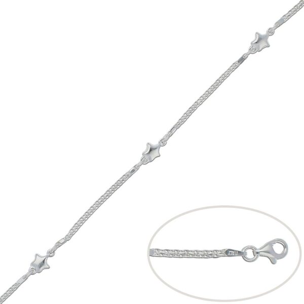 Pulsera plata 925mm estrellas