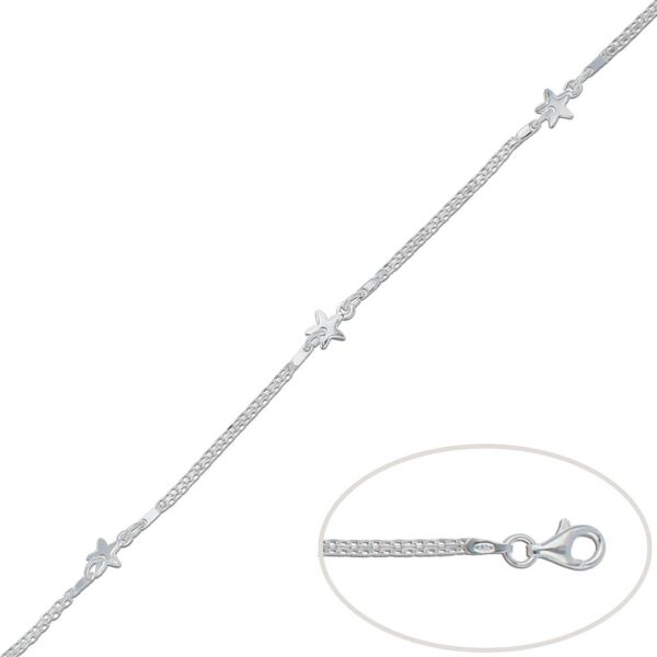 Pulsera plata 925mm estrellas