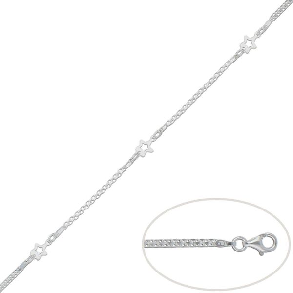 Pulsera plata 925mm estrellas