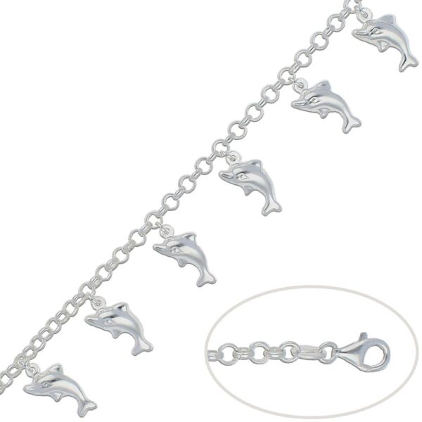 Pulsera plata 925mm delfines