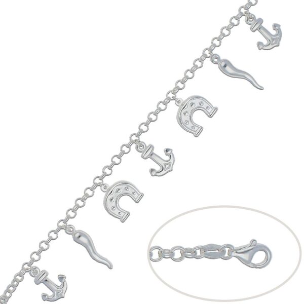Pulsera plata 925mm de la suerte