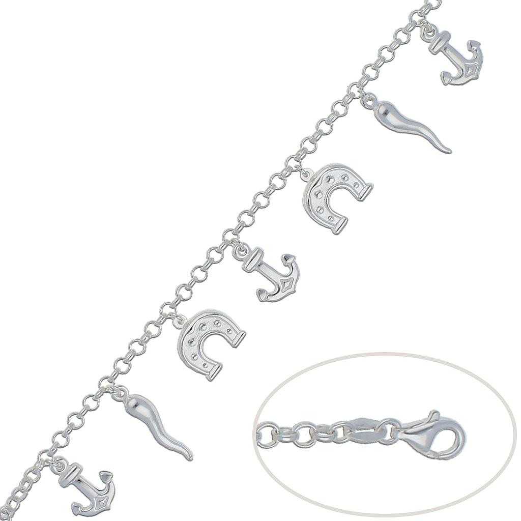 Pulsera plata 925mm de la suerte