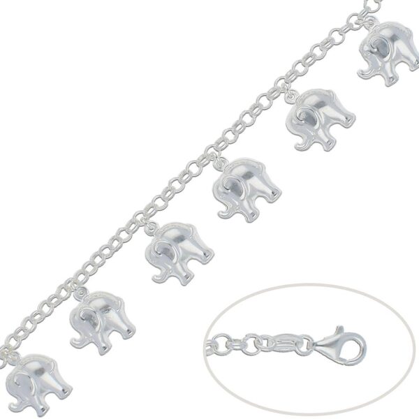 Pulsera plata 925mm elefantes