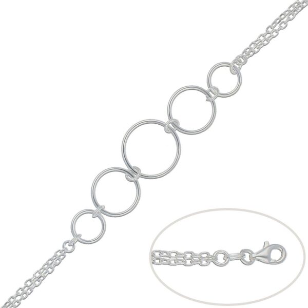 Pulsera plata 925mm circulos