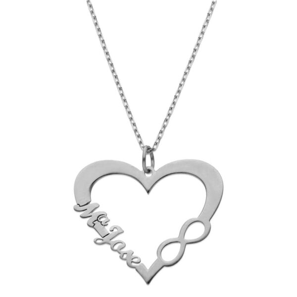 Gargantilla plata 925mm corazon + nombre