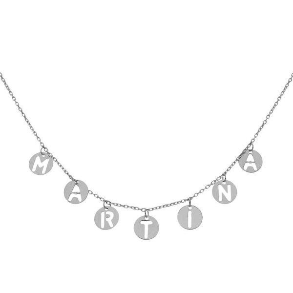 Gargantilla plata 925mm nombre mini charms