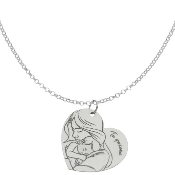 Gargantilla plata 925mm de la madre  - 24x22mm