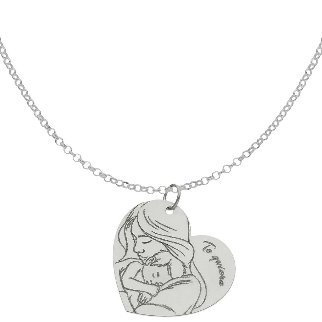 Gargantilla plata 925mm de la madre - 24x22mm