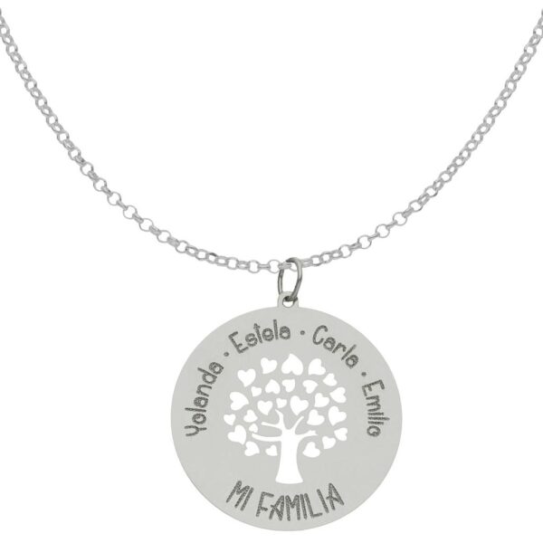 Gargantilla plata 925mm arbol familia - 25mm