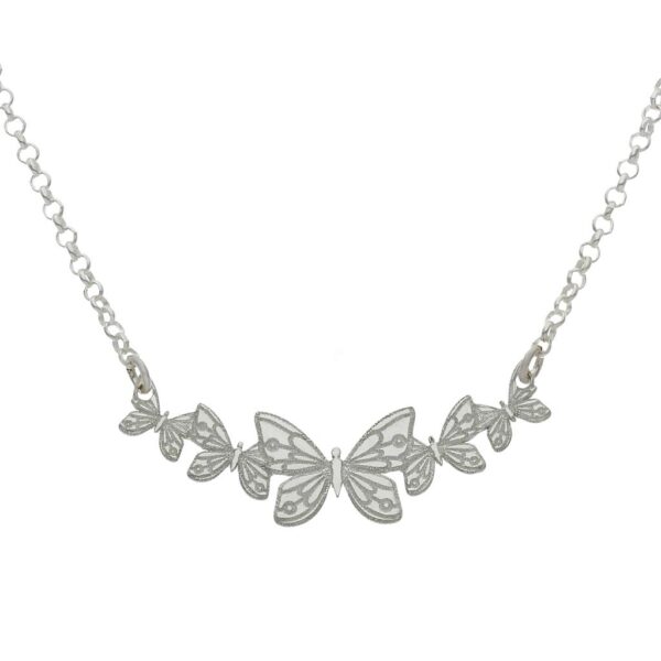 Gargantilla plata 925mm mariposas
