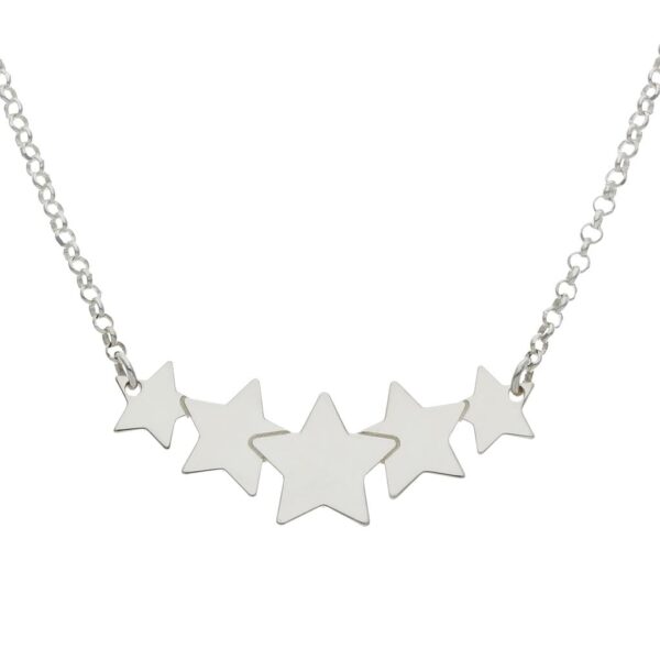 Gargantilla plata 925mm estrellas
