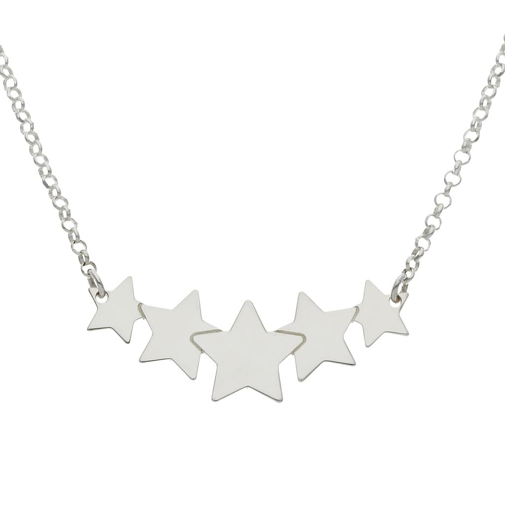 Gargantilla plata 925mm estrellas