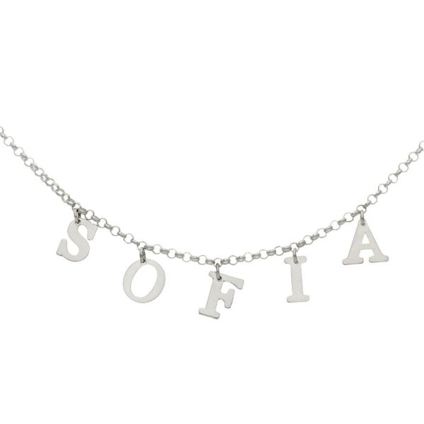 Gargantilla plata 925mm nombre