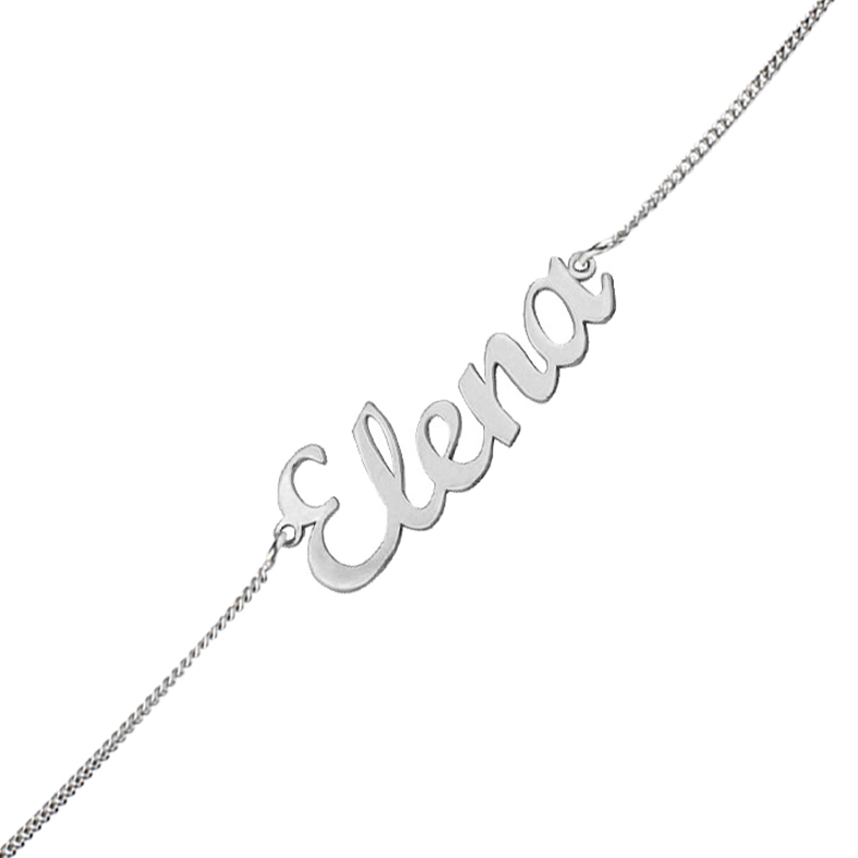 Pulsera plata 925m nombre grande