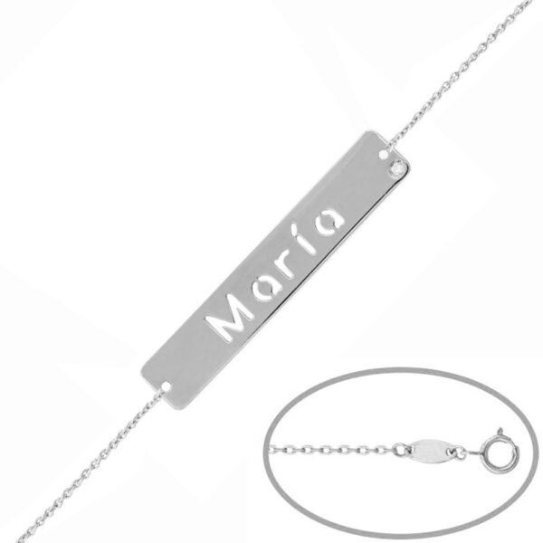 Pulsera nombre letrero plata 925mm