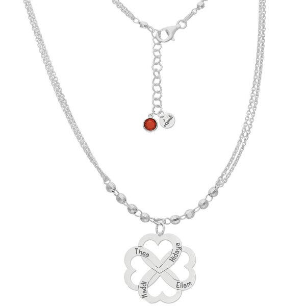 Gargantilla plata 925mm -  4 corazones
