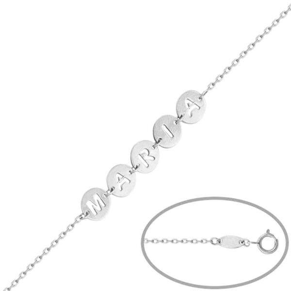 Pulsera plata 925mm circulos nombre