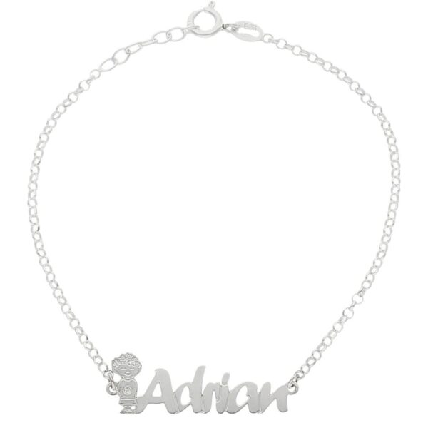 Pulsera plata 925mm niño + nombre