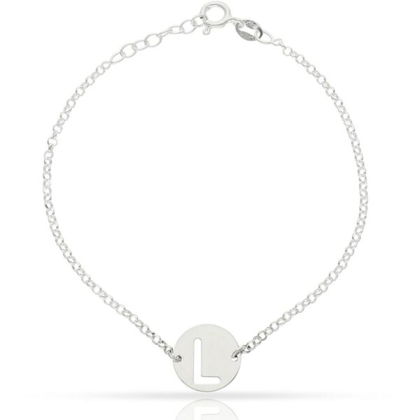 Pulsera plata 925mm letra calada - 12mm