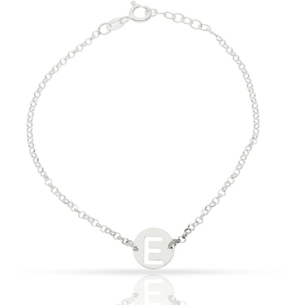 Pulsera plata 925mm letra calada - 10mm
