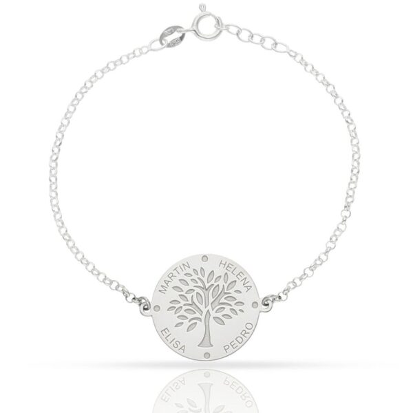 Pulsera plata 925mm arbol vida - 20mm