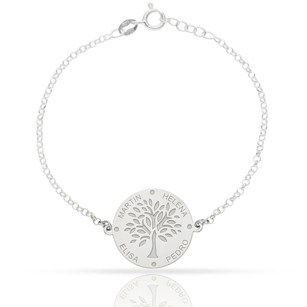 Pulsera plata 925mm arbol vida - 20mm