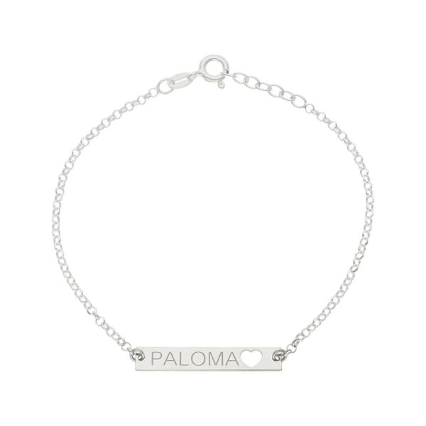 Pulsera plata 925mm chapa + frase