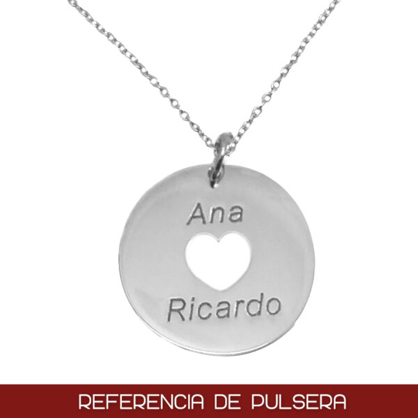 Pulsera plata 925mm circulo + nombre
