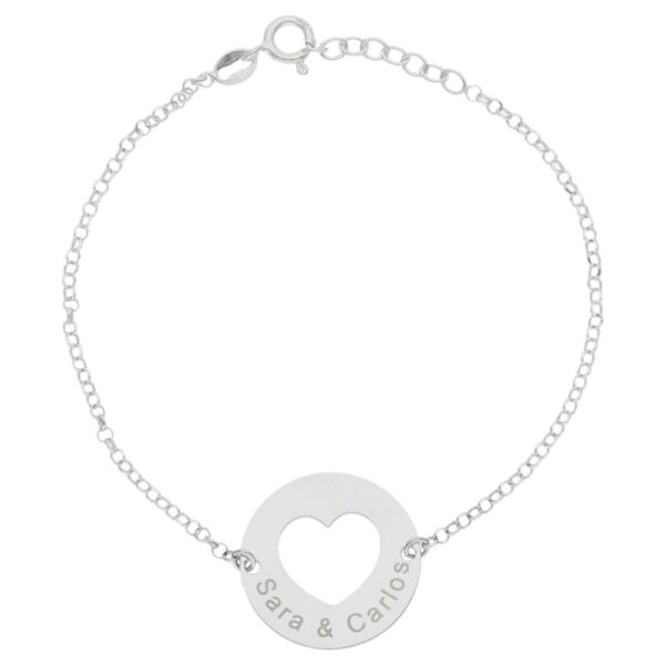 Pulsera plata 925mm corazon - 18mm