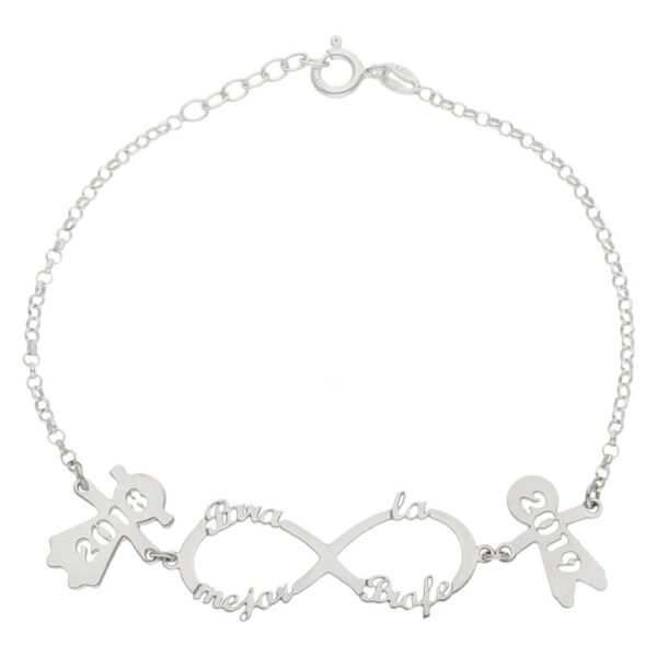 Pulsera plata 925mm infinito + niños