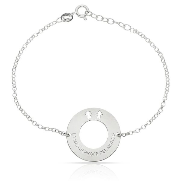 Pulsera plata 925mm circular + frase