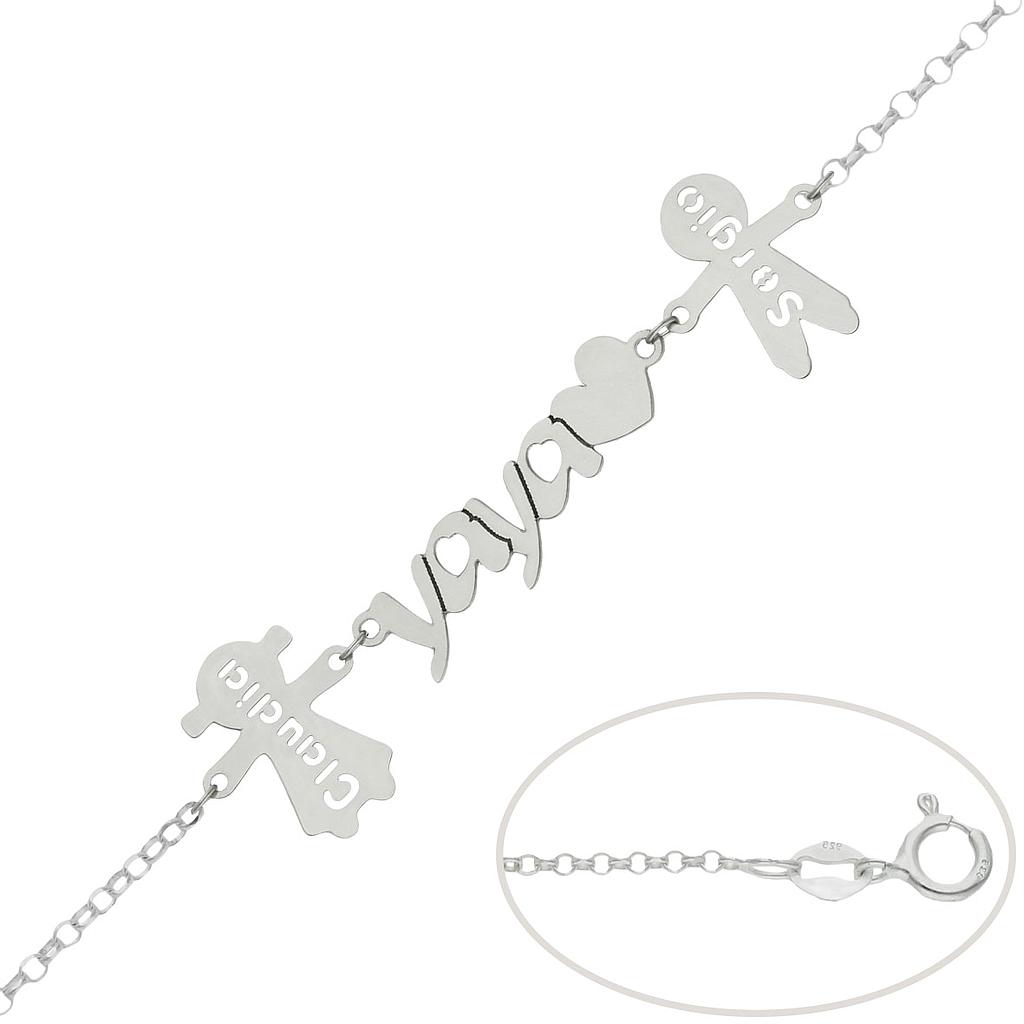 Pulsera plata 925mm yaya + niños