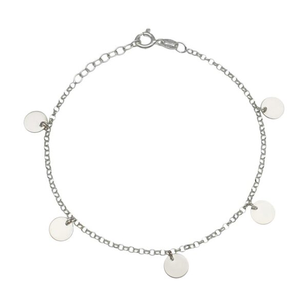 Pulsera plata 925mm mini charms circulos