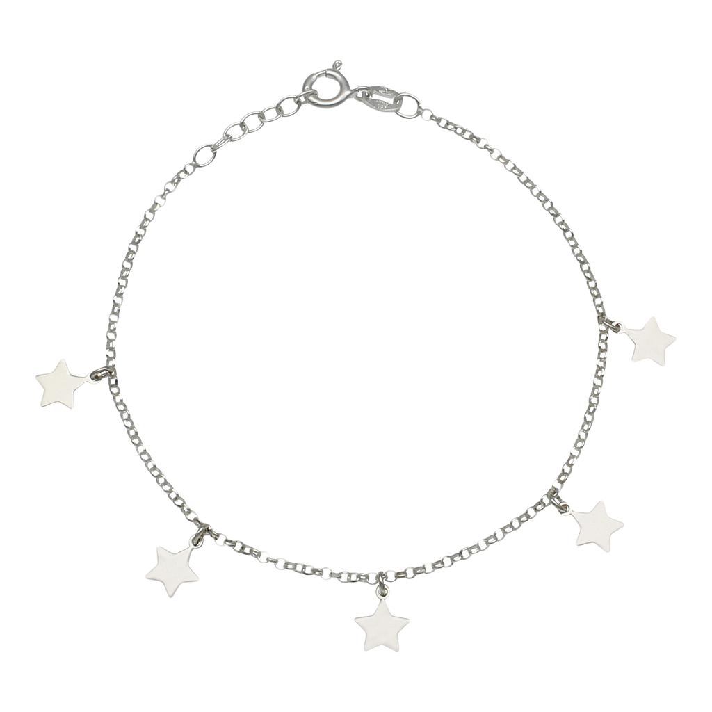Pulsera plata 925mm mini charms estrellas