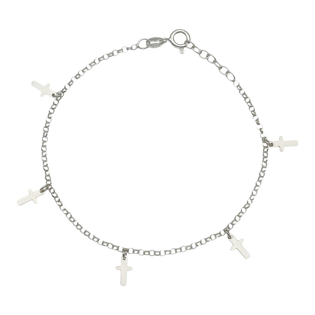 Pulsera plata 925mm mini charms cruces