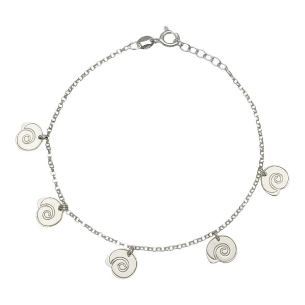 Pulsera plata 925mm mini charms caracolas