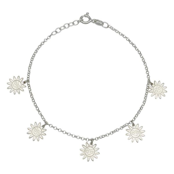 Pulsera plata 925mm mini charms sol