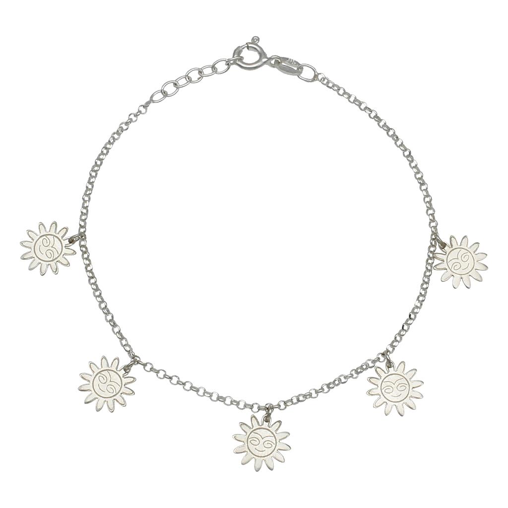 Pulsera plata 925mm mini charms sol