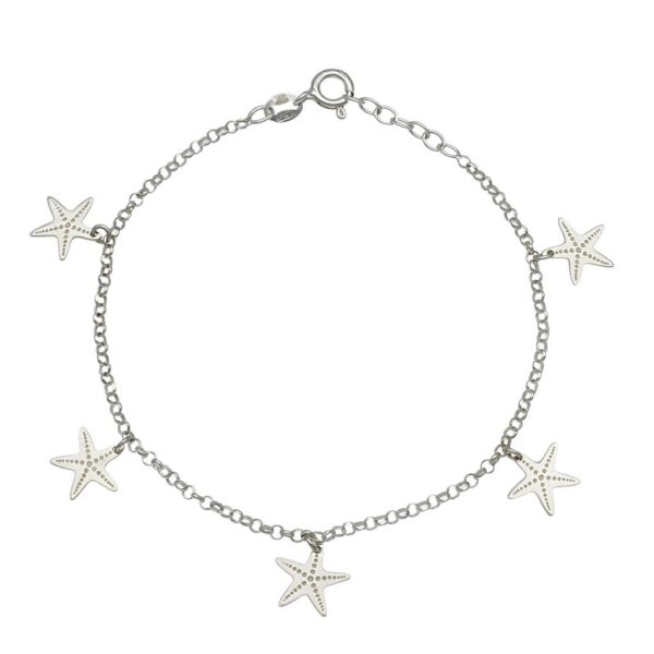 Pulsera plata 925mm mini charms estrella mar