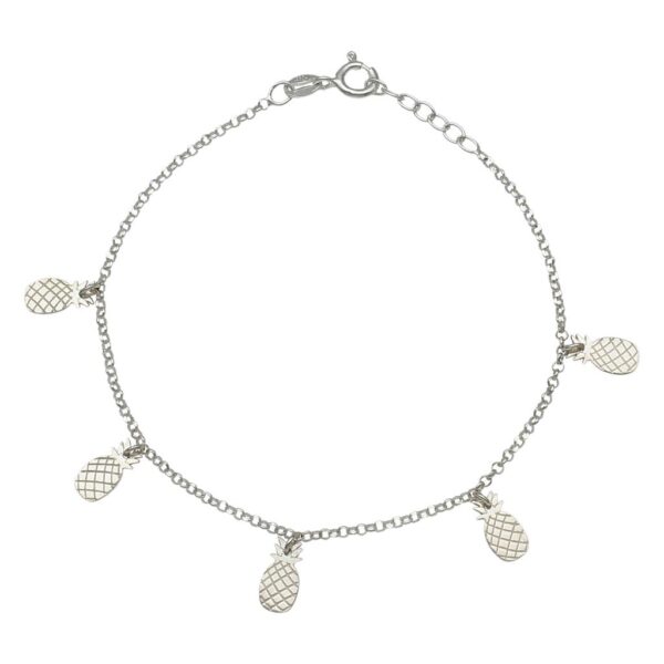 Pulsera plata 925mm mini charms piñas