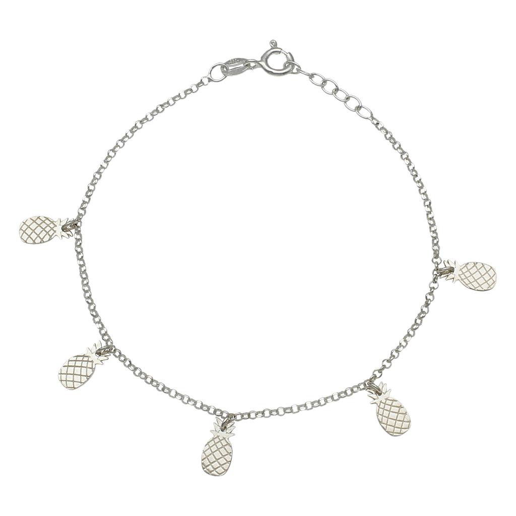 Pulsera plata 925mm mini charms piñas