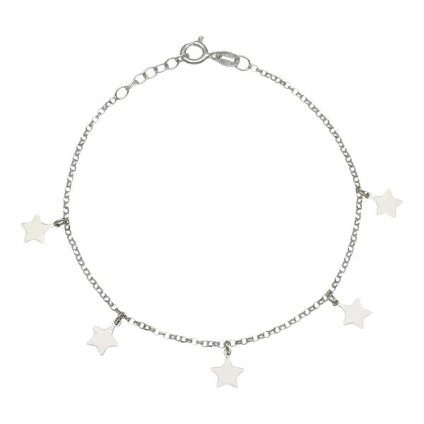 Tobillera plata 925mm mini charms estrellas