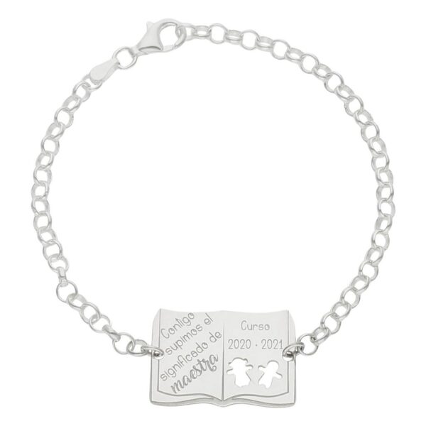 Pulsera plata 925mm libro profe