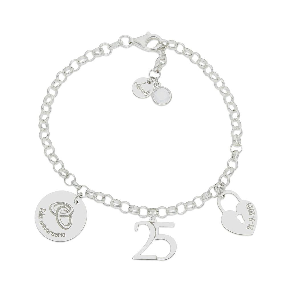Pulsera mi historia plata 925mm aniversario
