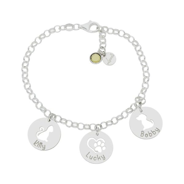 Pulsera mi historia plata 925mm mascotas