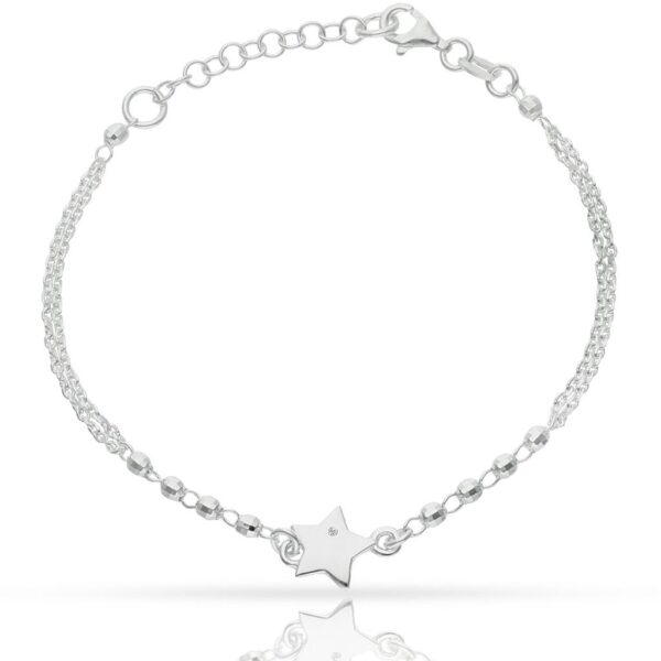 Pulsera plata 925mm estrella + bolas