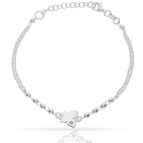 Pulsera plata 925mm mariposa + bolas