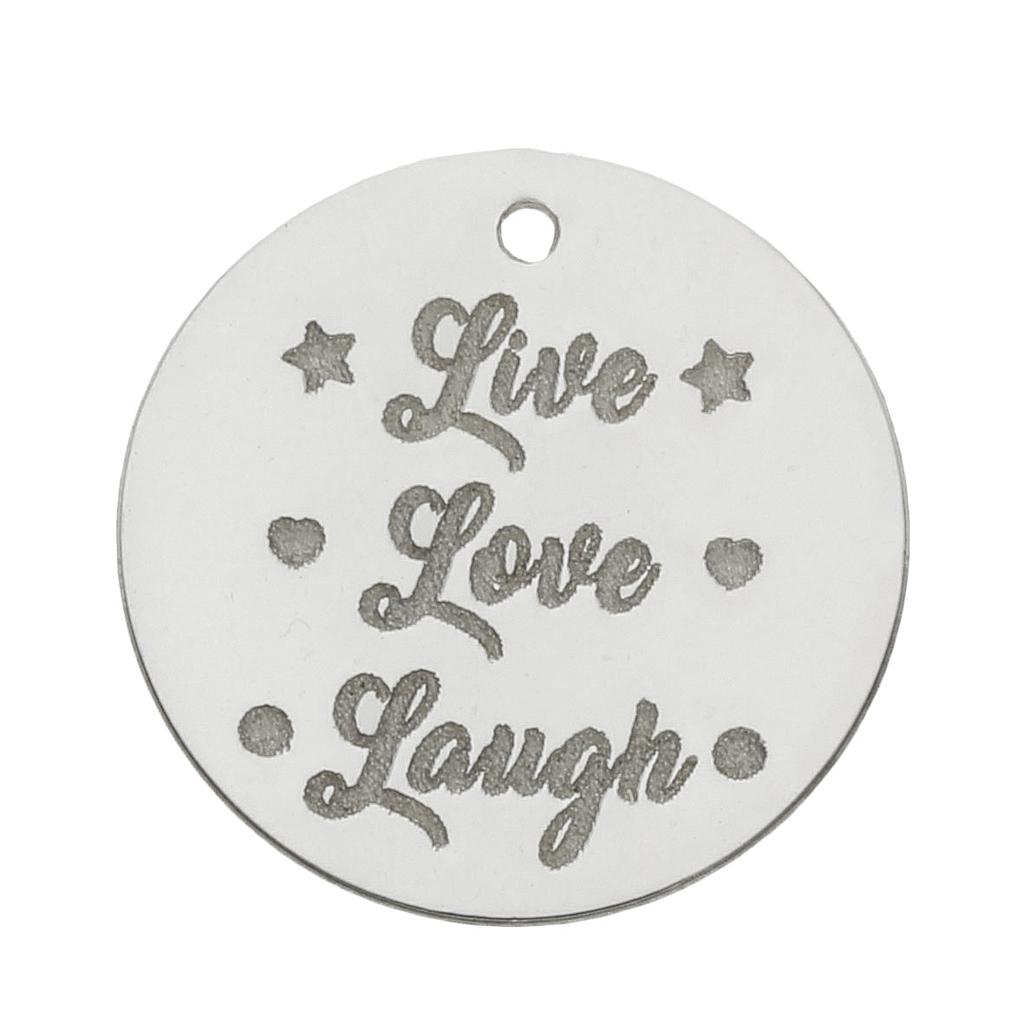 Mi historia - abalorio plata 925mm live love laugh